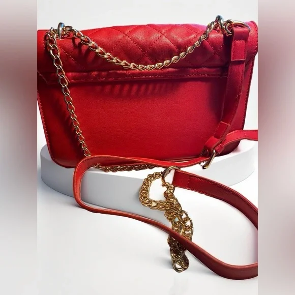 BADGLEY MISCHKA Red studs quilted crossbody purse - Picture 3 of 4